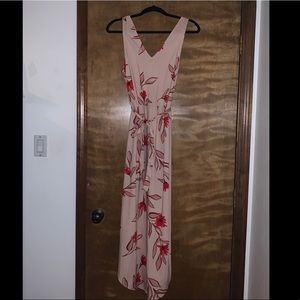 Pink floral patterned maxi dress